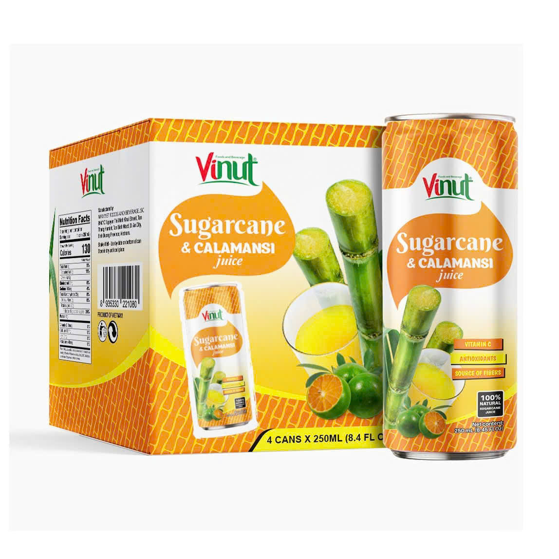 250ml Vinut 100% Sugarcane and Calamansi juice Wholesaler Private label OEM