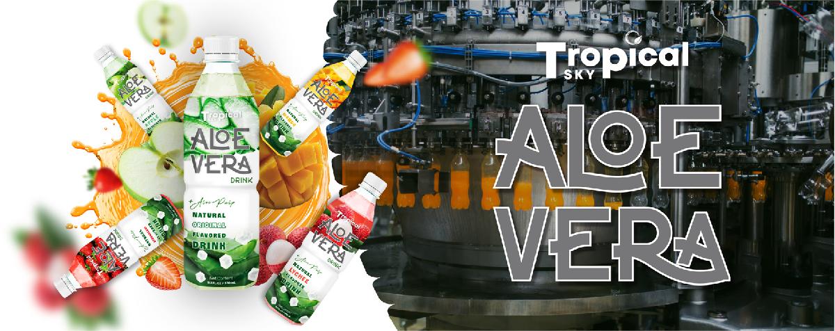 Natural 100% Aloe vera juice drink packing 500ml bottle Tropical SKy brand