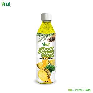 16.9 fl oz Vinut Basil seed drink with Pineapple Manufacturer OEM Private label