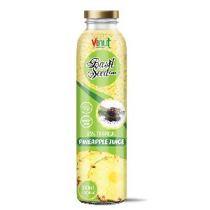 300ml Vinut Tropical Basil seed drink with Pineapple juice (85% Juice) Manufacturer OEM