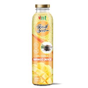 300ml Vinut Tropical Basil seed drink with Mango juice (85% Juice) Manufacturer OEM