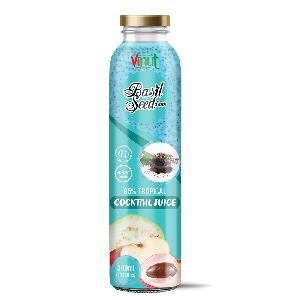 300ml Vinut Tropical Basil seed drink with Cocktail juice (85% Juice) Manufacturer OEM