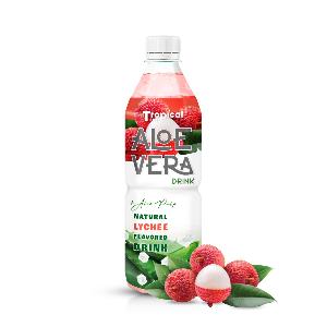Supplier 100% Aloe vera juice with pulp 500ml pet bottle Tropical Sky/OEM