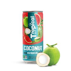 Manufacturer natural Coconut water mix juice 330ml sleek can Tropical Sky beverage