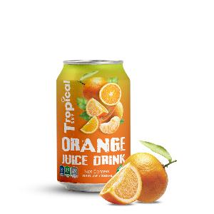 330ml Sleek can 100% Orange juice no added sugar Tropical Sky beverage