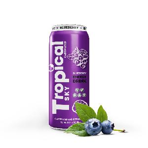 Energy drink mix Blueberry flavor with carbonated drink Tropical Sky beverage