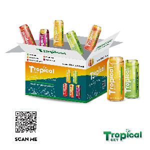 OEM supplier Sparkling Orange juice drink 330mlx 24 pcs Tropical Sky beverage