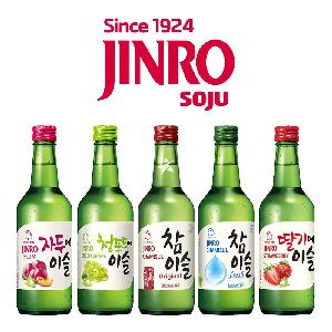 Jinro Chamisul Soju Fruity Flavours - Pack of 5 (Peach,Grapefruit, Plum, Grape, Strawberry)