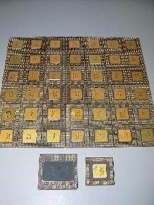 Intel 486 pro gold caps, Pentium Pro gold top and one , Pentium gold top,Intel 486 & 386