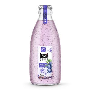 250ml Glass Bottle Basil seed - Blueberry Flavor