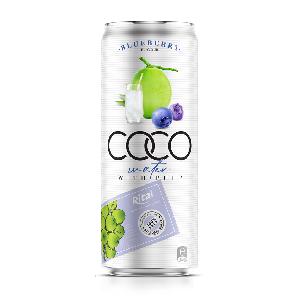 330ml Canned Coconut Water With Pulp - Blueberry Flavor
