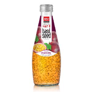 Basil Seed Drink with Passion Fruit Flavor 290ml Glass Bottle