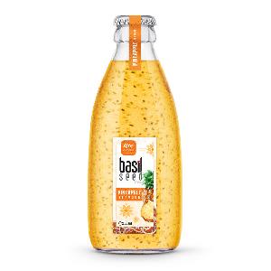 Basil Seed Drink with Pineapple Flavor 250ml Glass Bottle