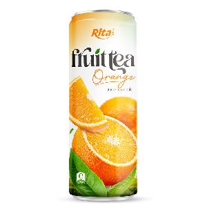 Supplier Wholesale Orange Tea Drink 320ml Sleek Can