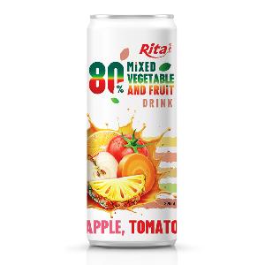 Good For Health 320ml Sleek Can 80% Mixed Vegetable And Fruit Drink