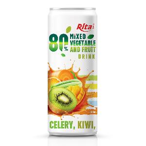 Healthy 320ml Sleek Can Mixed Vegetable And Fruit Drink
