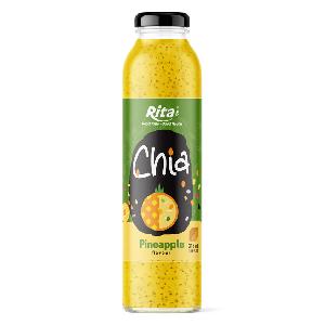 Supplier 10.6 Fl Oz Glass Bottle Chia Seeds Drink Pineapple Flavor