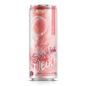 Supplier 320ml Sleek Can Sparkling Water Mix Peach Flavor