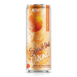 Best Flavor  Sparkling   Water  Mix Orange Flavor 320ml Sleek Can