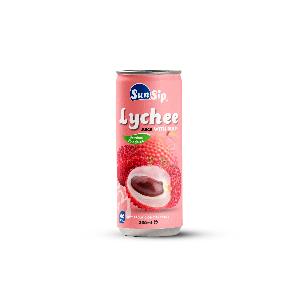 SunSip Lychee juice drink short can 330ml with pulp