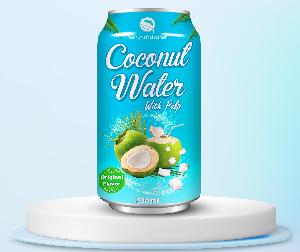 330ml Coconut Water With Peach Soft Drink Can Healthy Juice Drink Vietnam Supplier