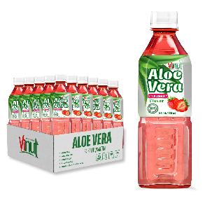 Aloe Vera Strawberry Juice Drink with Pulp 500ml VINUT Vietnam Manufacturer
