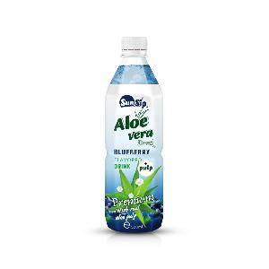Private label 100% Aloe vera juice with pulp 500ml Blueberry flavour
