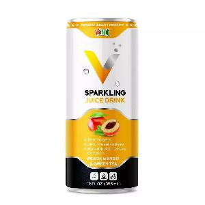 12 fl oz VINUT Sparkling juice drink Peach, Mango and Green tea Wholesaler Private label OEM