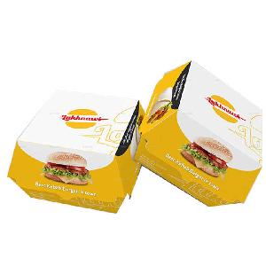  Eco -Friendly Kraft Paper Hamburger  Box es for Fast Food Takeaway