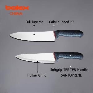 meat processing knives butcher knife cook chef knife double santoprene softgrip handle China