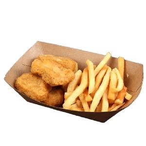 Eco-Friendly Disposable Waterproof Oilproof Kraft Paper Food Tray